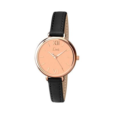 Ladies rose gold plated strap watch 6074.01